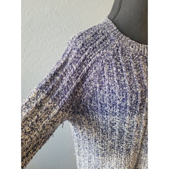 Lucky Brand Ribbed Knit Blue Ombre Long Sleeve Sweater Size M Casual Office Wear - Picture 4 of 11